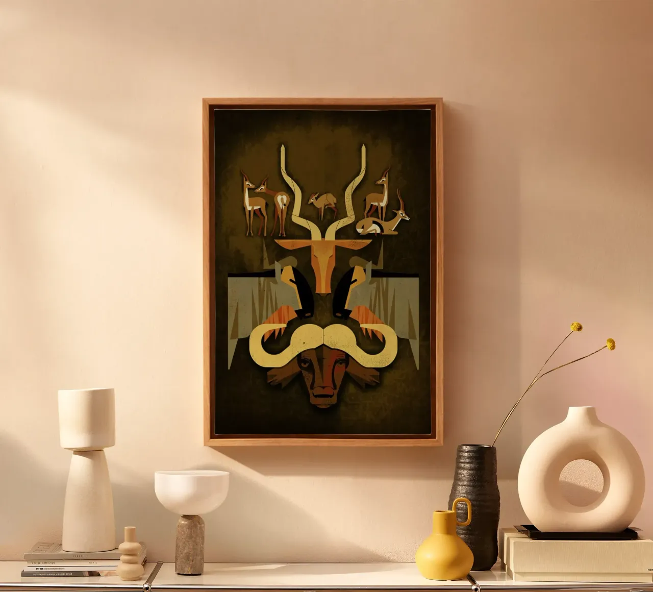 Horns and Hoofs canvas with Floater frame by Dieter Braun