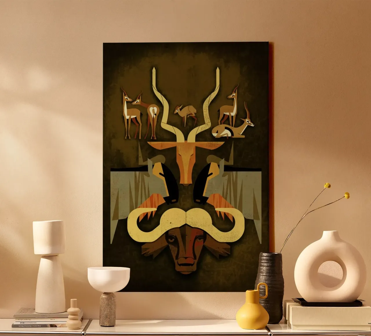 Horns and Hoofs canvas with Floater frame by Dieter Braun