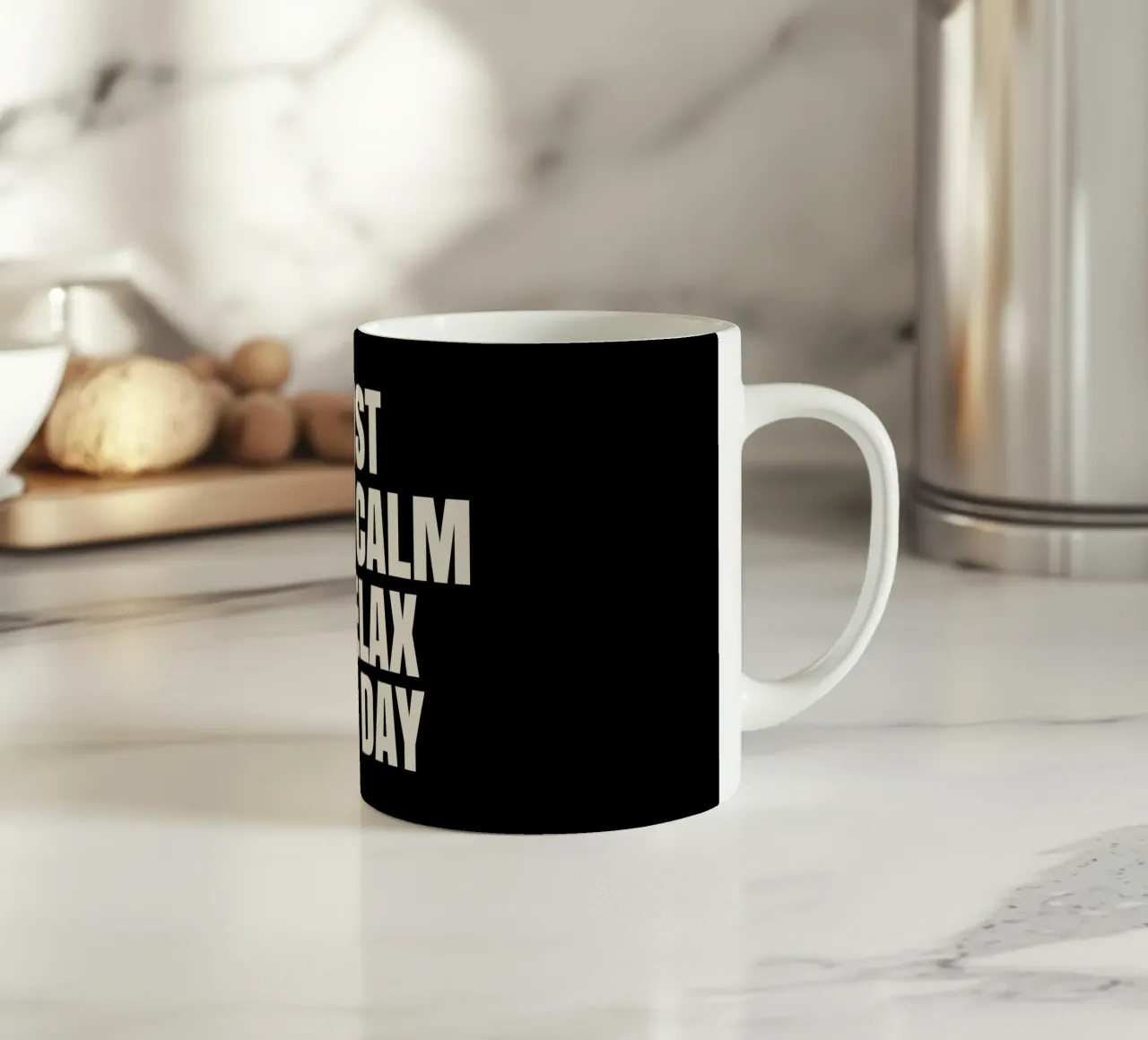 Just keep calm and relax all day tazza in ceramica da happieeagle
