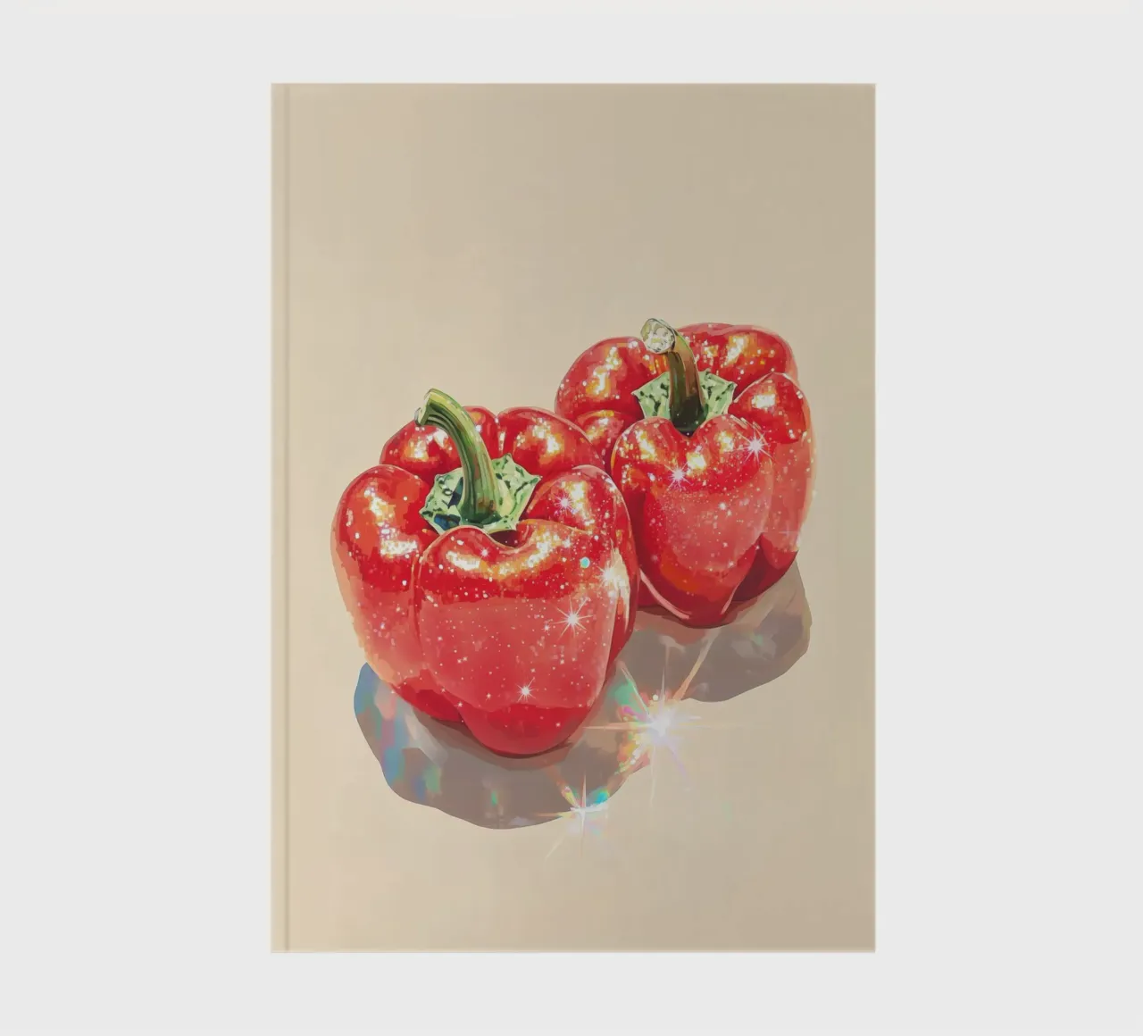 Sparkling Red Bell Peppers notebook by Melloi Art Print