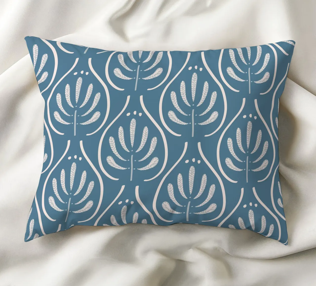 Boho Blue Pattern cuscino da anisillustration