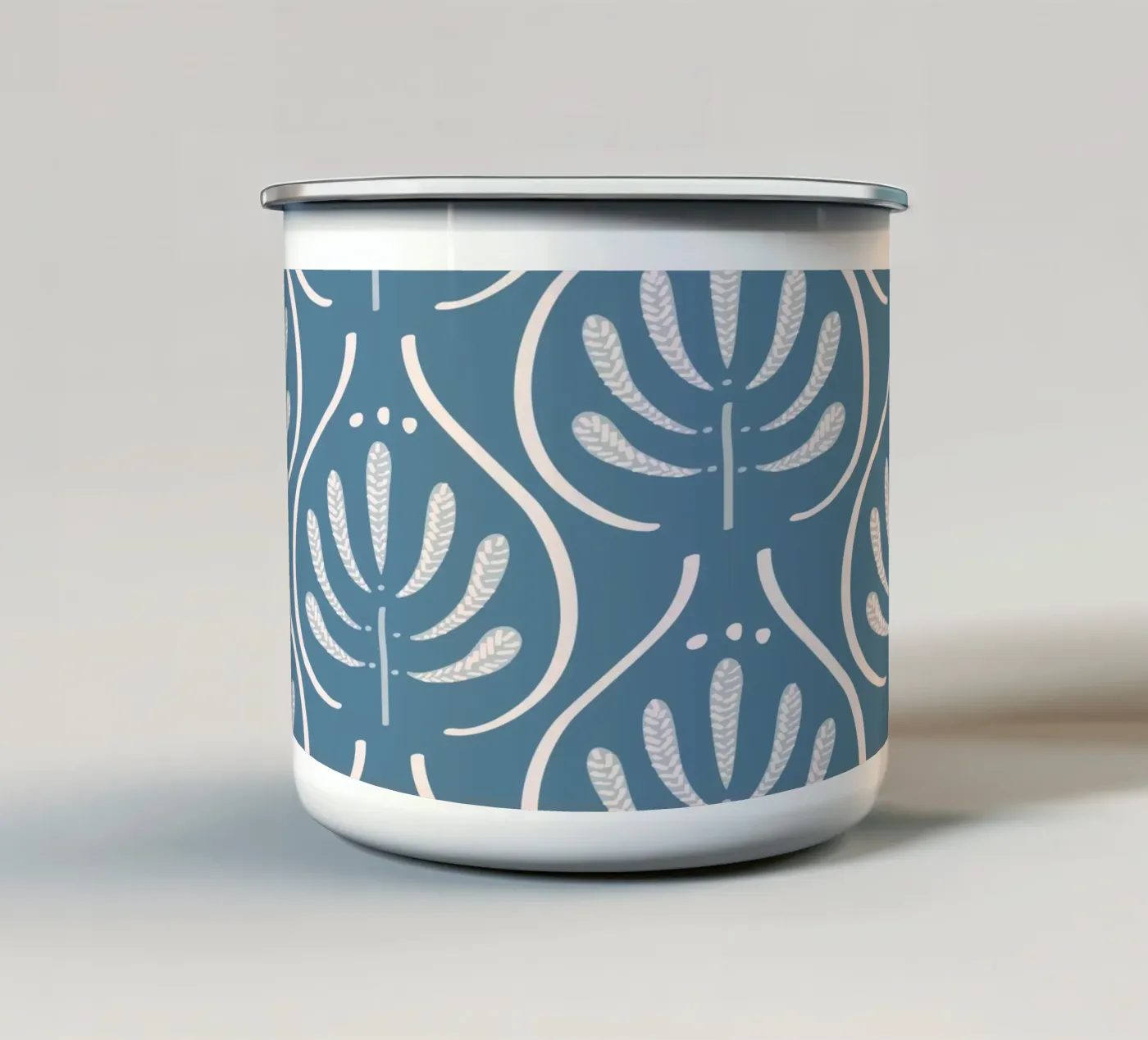 Boho Blue Pattern emaille mok van anisillustration