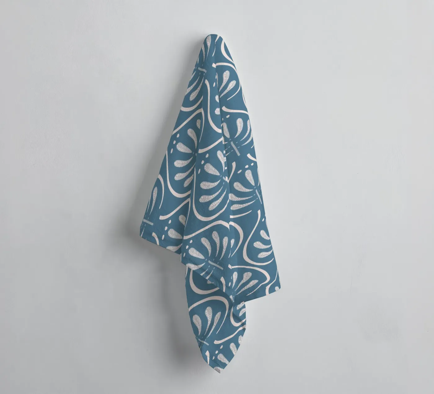 Boho Blue Pattern towel by anisillustration