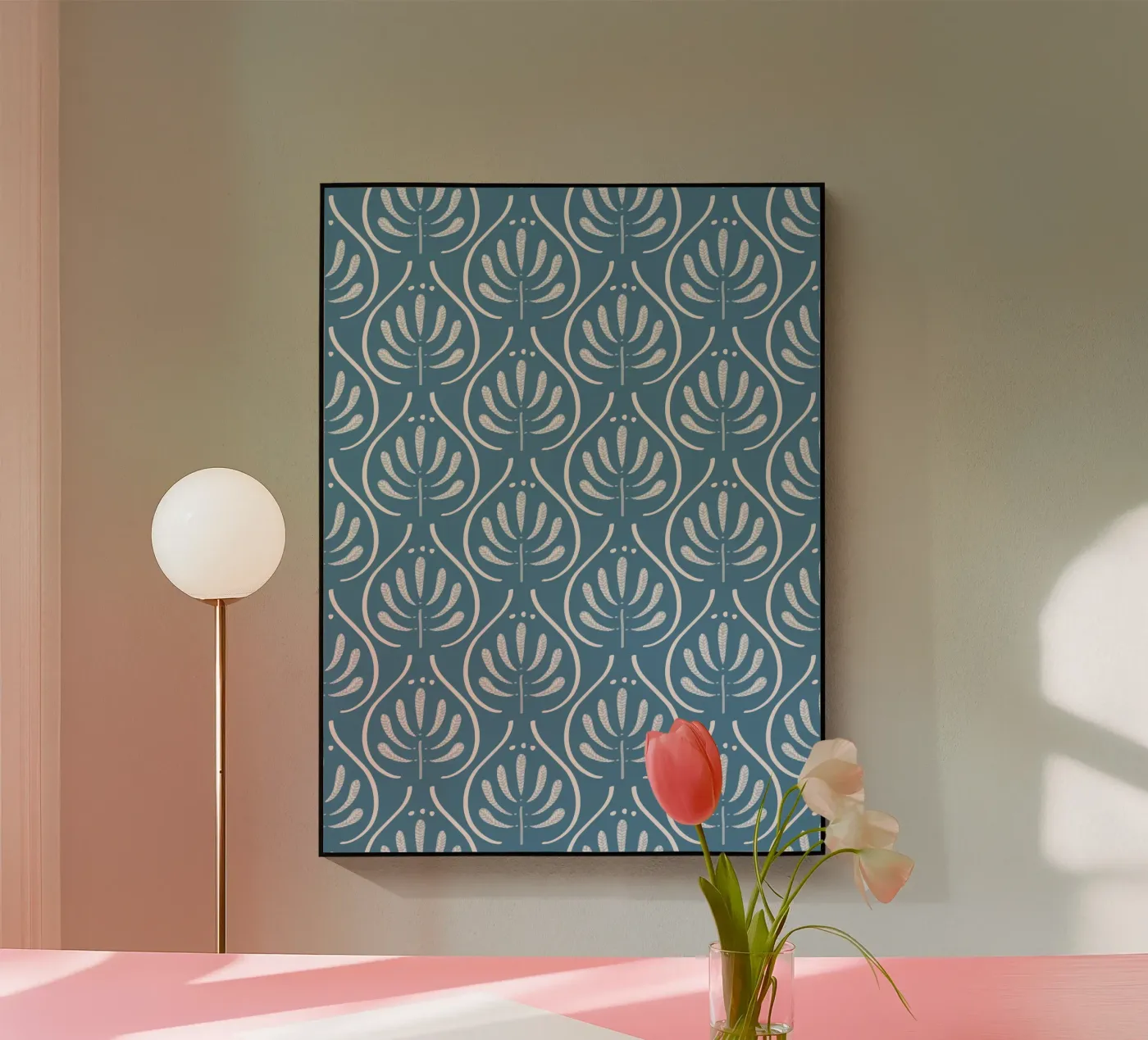 Boho Blue Pattern Acryl-Glas von anisillustration