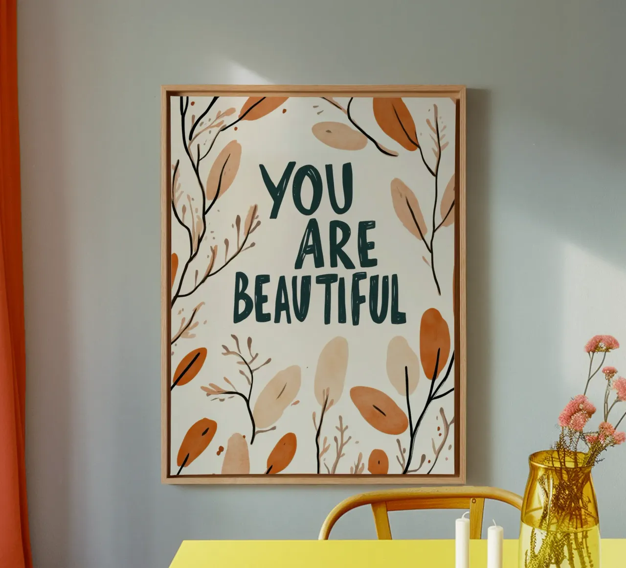 You Are Beautiful No 3 tela con Cornice a cassetta da treechild