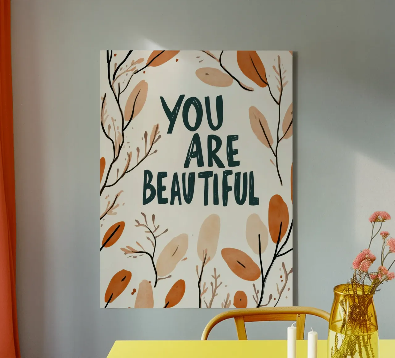 You Are Beautiful No 3 tela con Cornice a cassetta da treechild