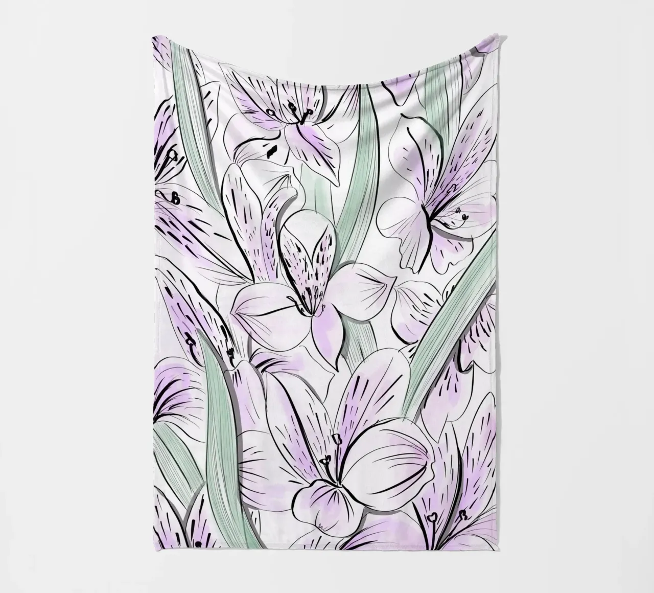 Iris Floral Pattern Fleecedecke von anisillustration