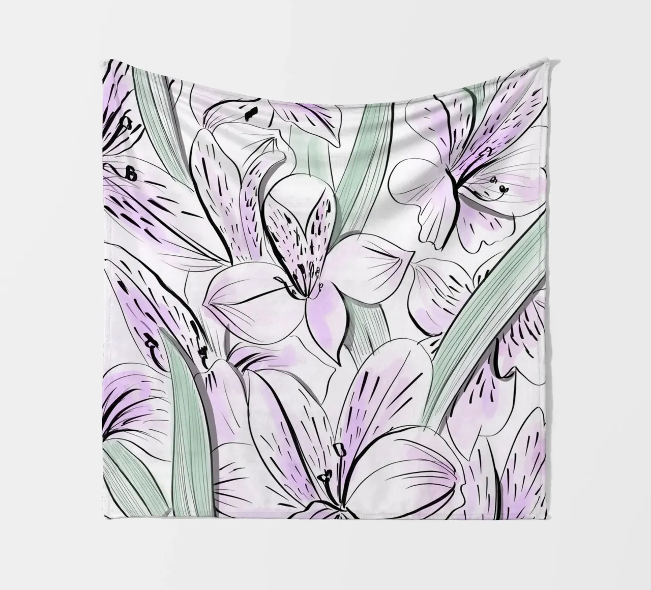 Iris Floral Pattern Fleecedecke von anisillustration