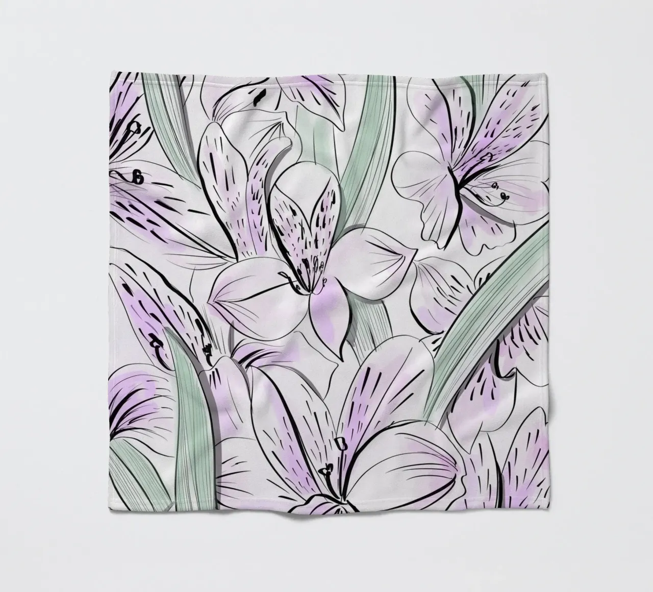 Iris Floral Pattern Fleecedecke von anisillustration