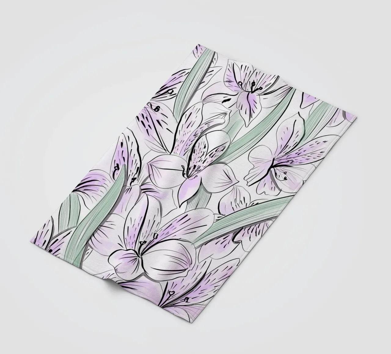 Iris Floral Pattern Fleecedecke von anisillustration