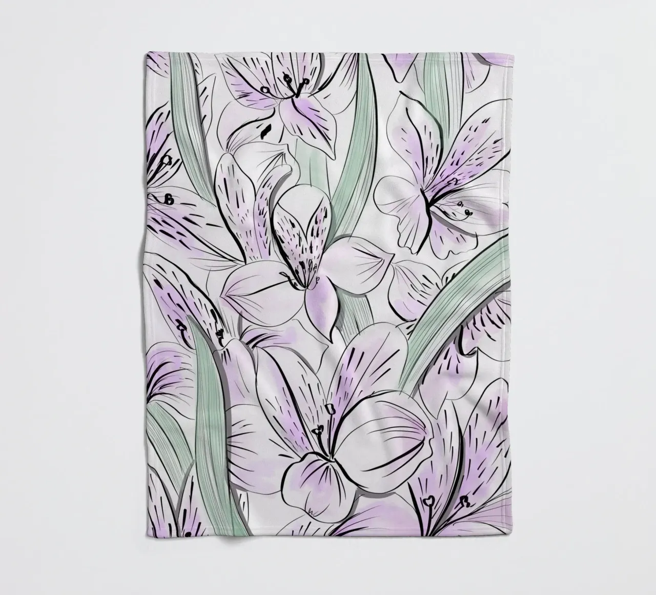 Iris Floral Pattern Fleecedecke von anisillustration