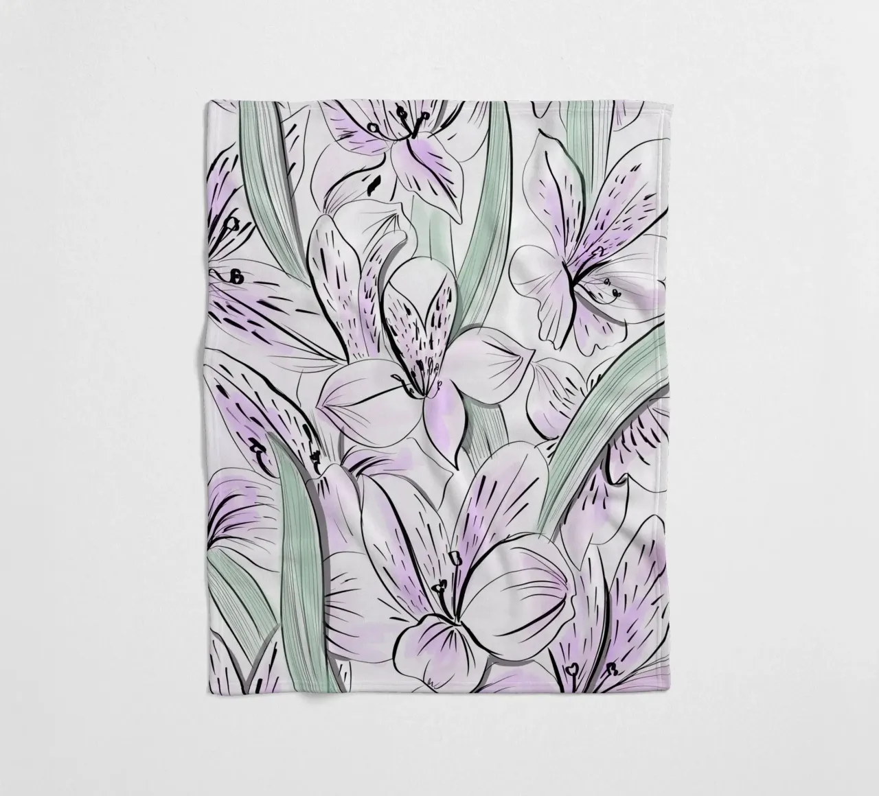 Iris Floral Pattern Fleecedecke von anisillustration