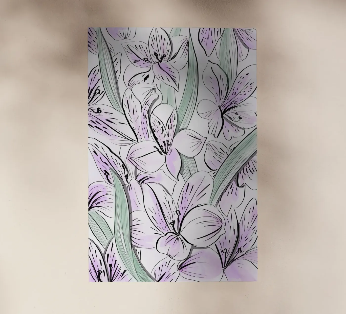 Iris Floral Pattern pellicola backlit da anisillustration