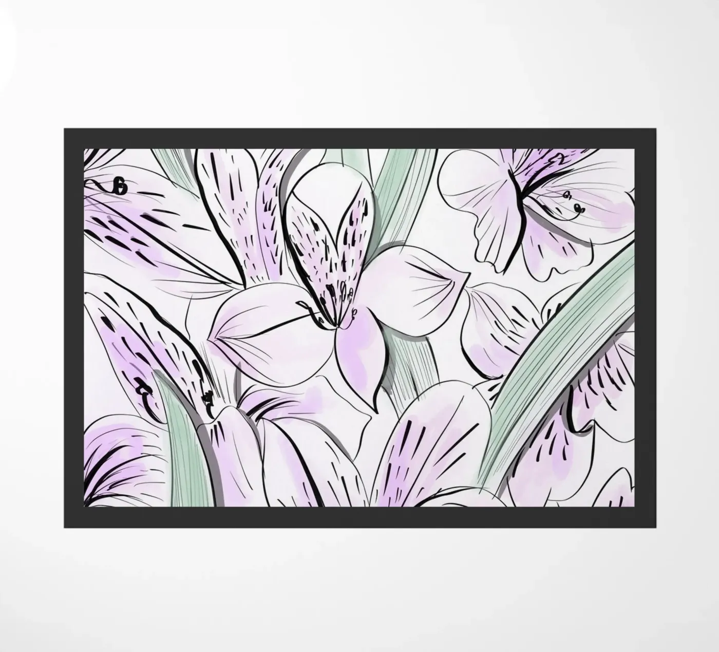Iris Floral Pattern doormat by anisillustration