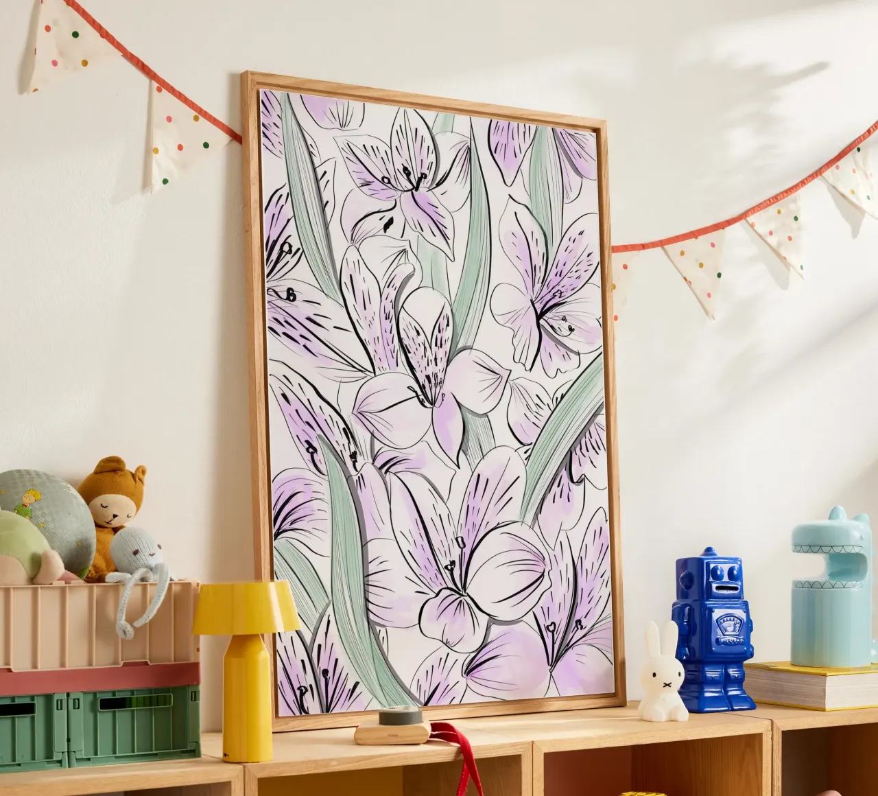 Iris Floral Pattern acrylic glass by anisillustration