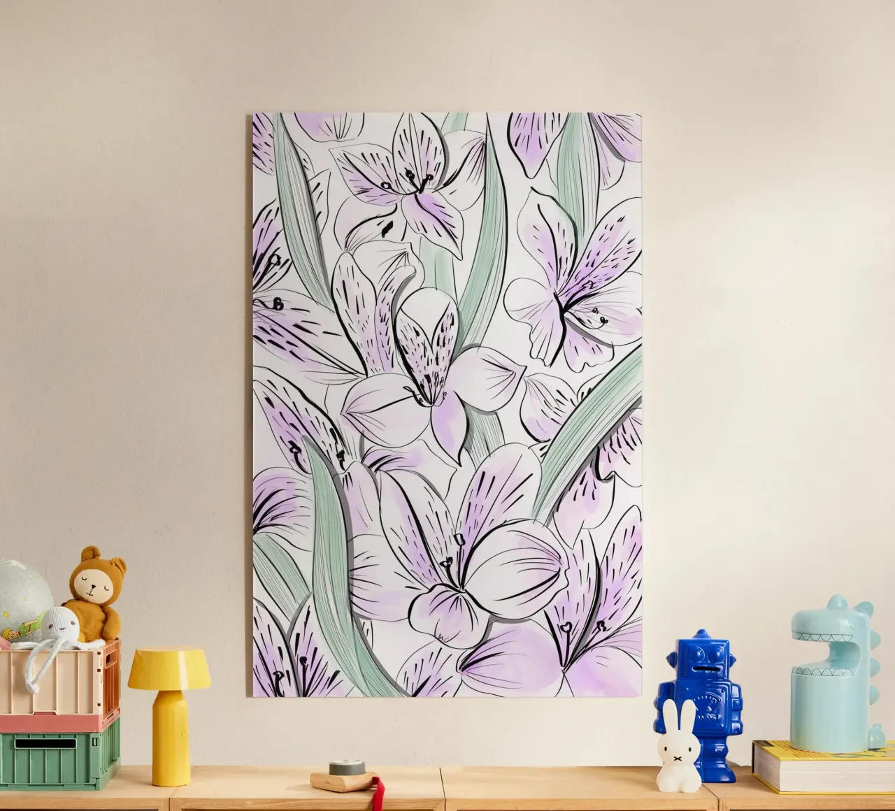 Iris Floral Pattern acrylic glass by anisillustration