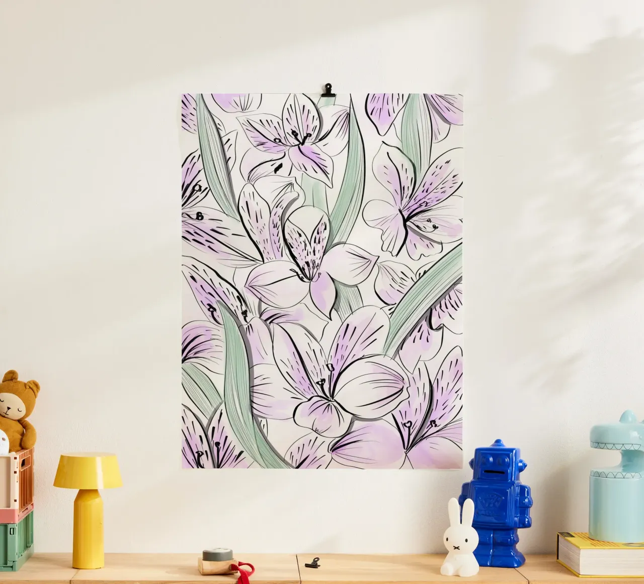 Iris Floral Pattern carta hahnemühle da anisillustration