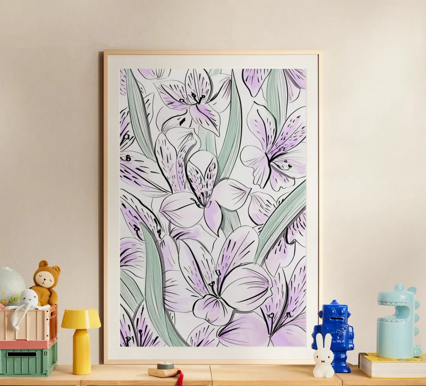 Iris Floral Pattern Poster von anisillustration