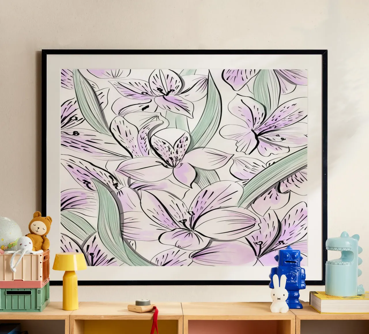 Iris Floral Pattern carta hahnemühle da anisillustration