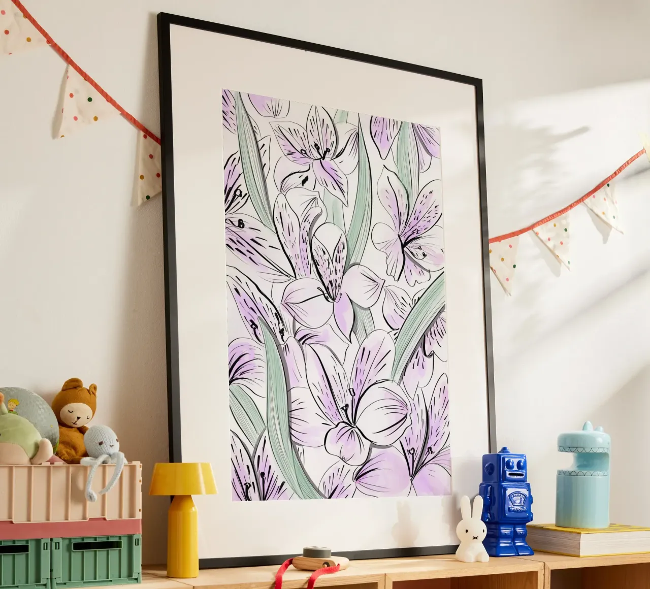 Iris Floral Pattern carta hahnemühle da anisillustration