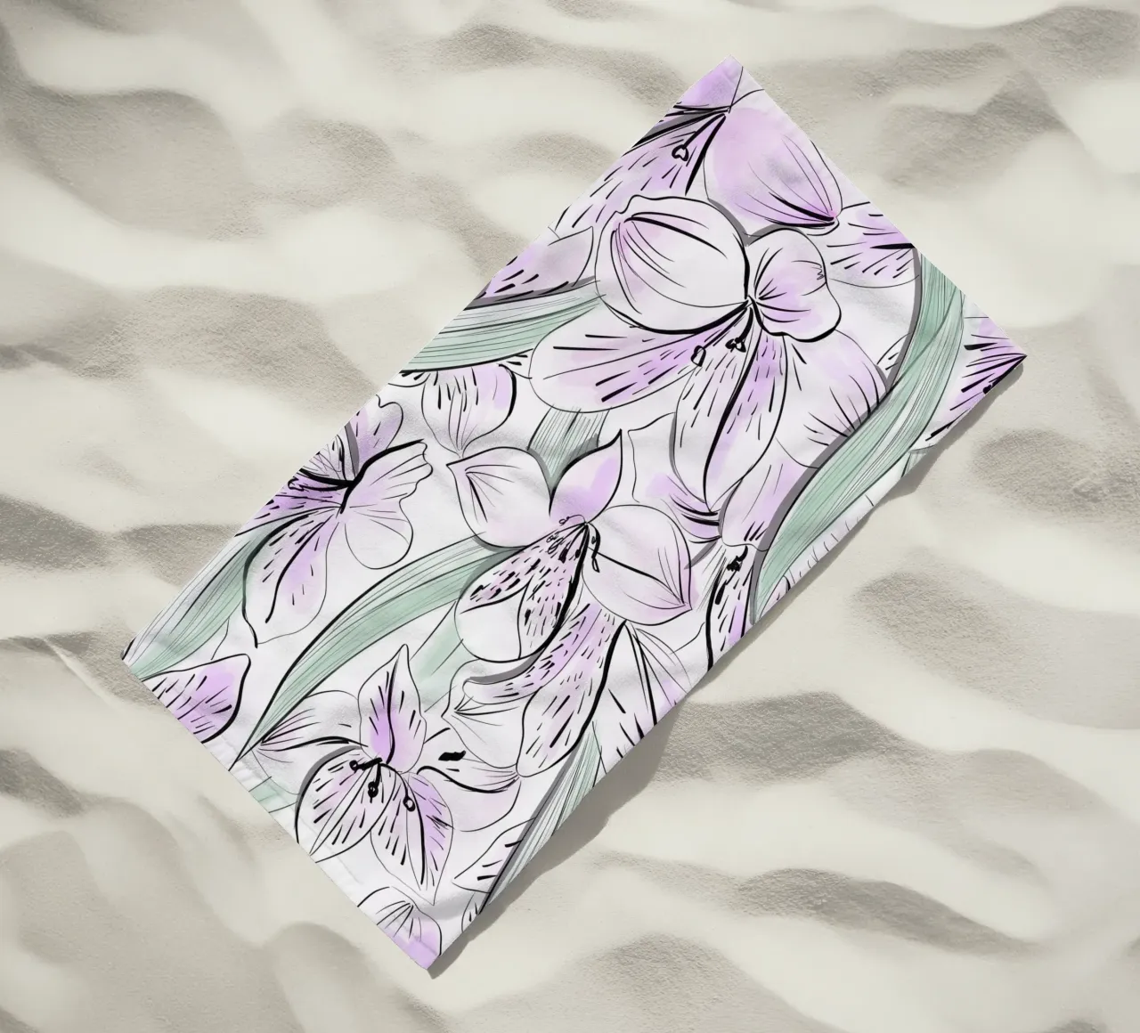 Iris Floral Pattern telo mare da anisillustration