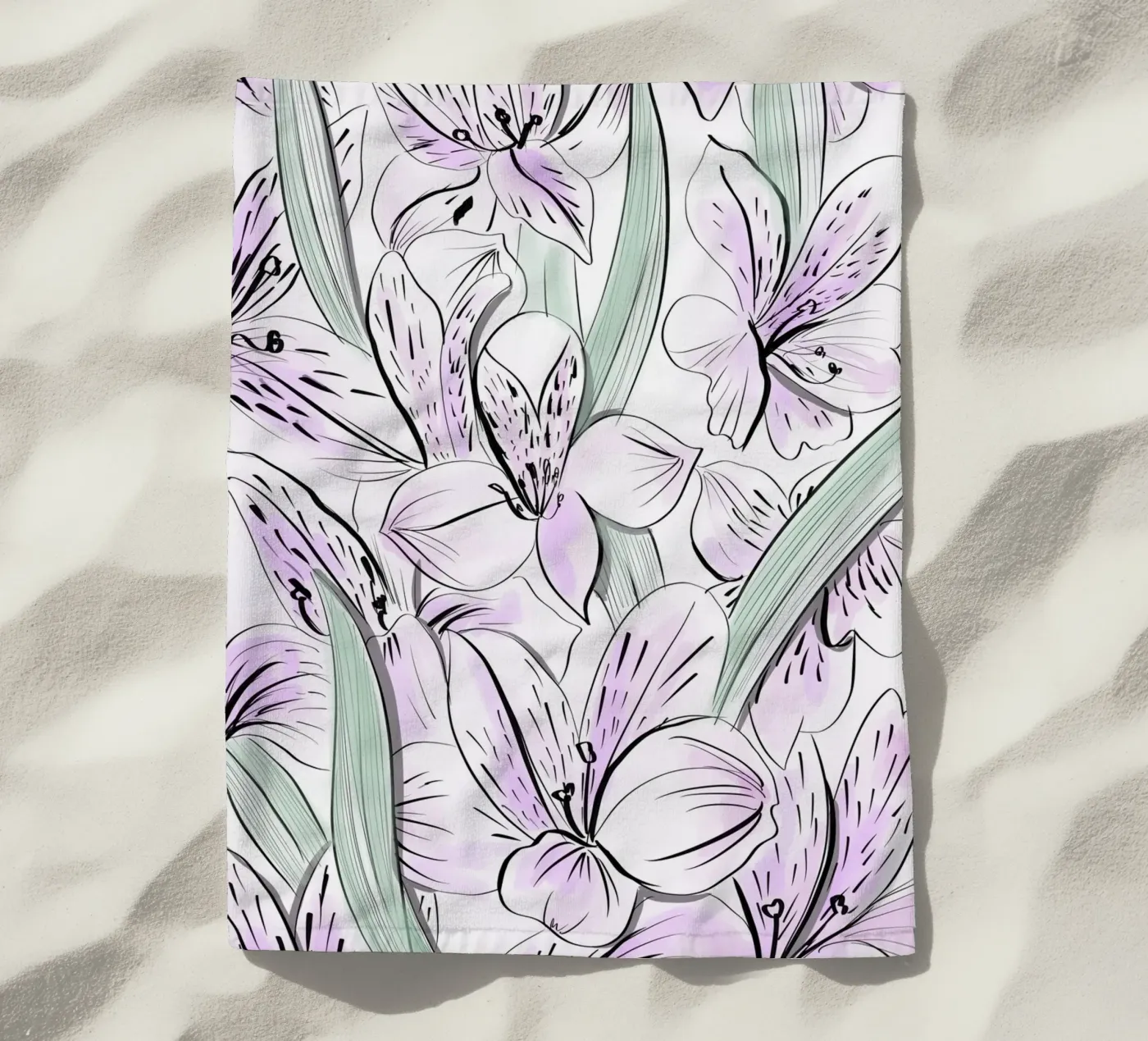 Iris Floral Pattern Strandtuch von anisillustration