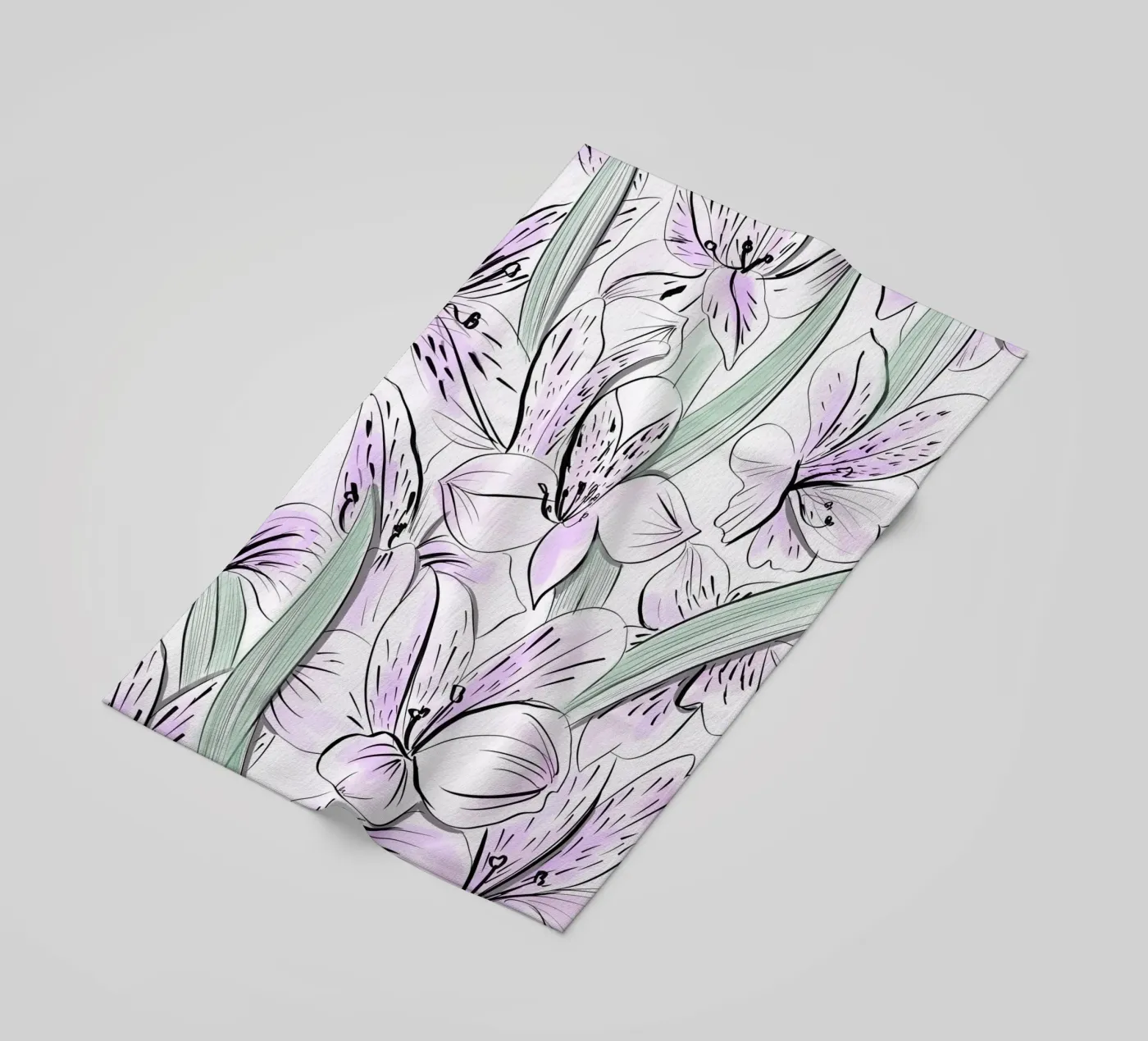 Iris Floral Pattern Strandtuch von anisillustration