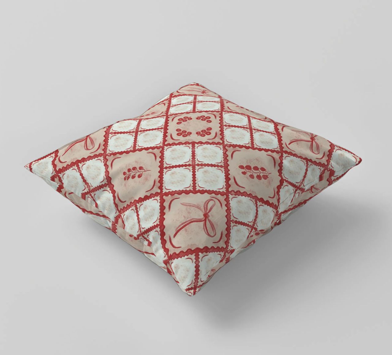 Ravioli Pomodoro Pattern cuscino da anisillustration