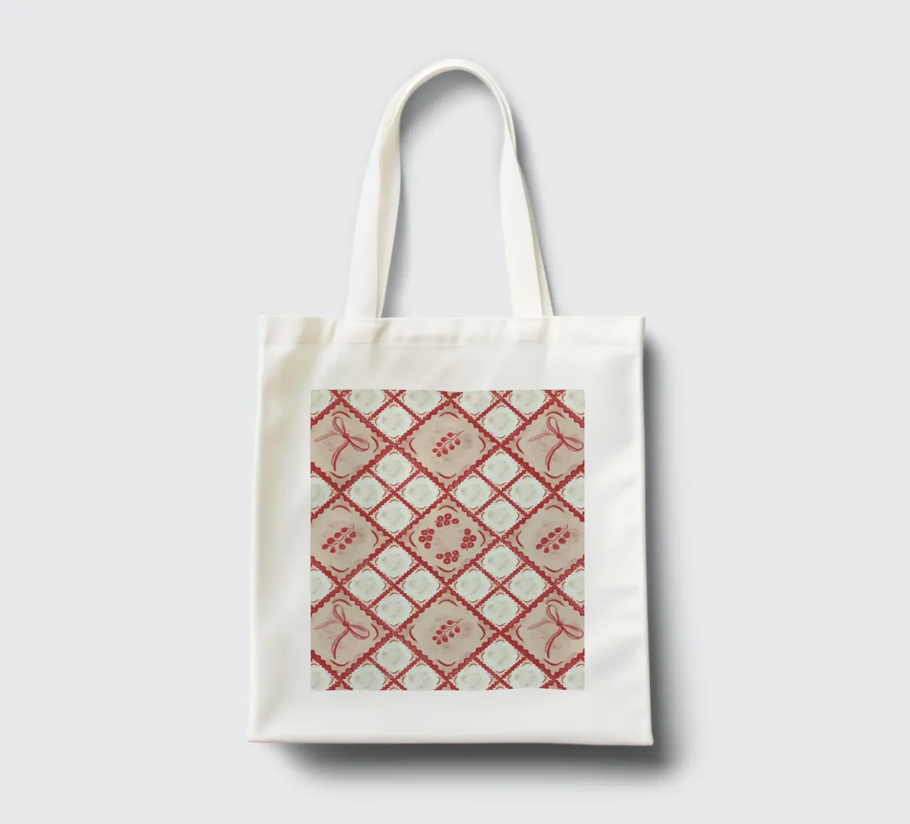 Ravioli Pomodoro Pattern borsa in juta da anisillustration