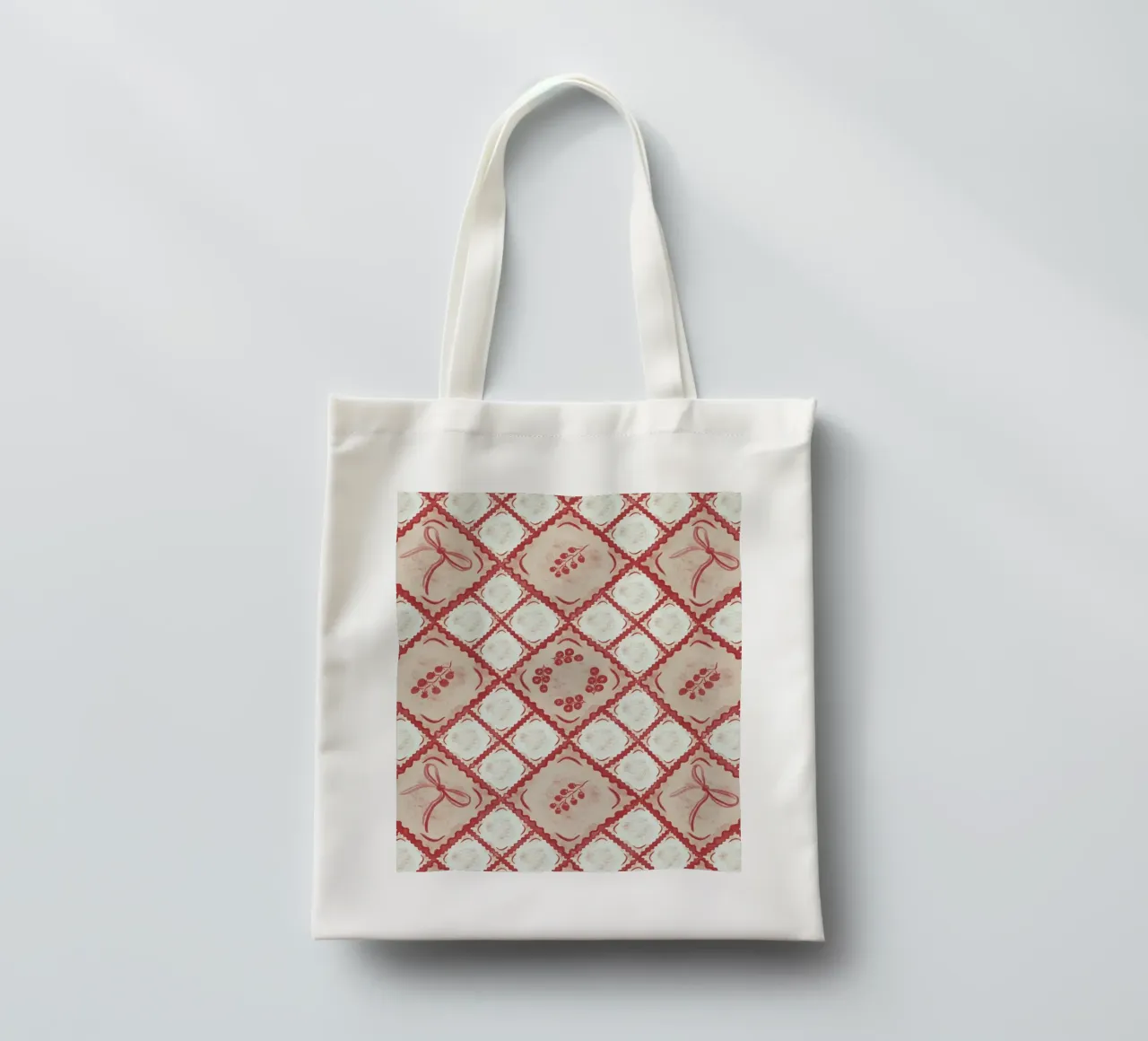 Ravioli Pomodoro Pattern borsa in juta da anisillustration
