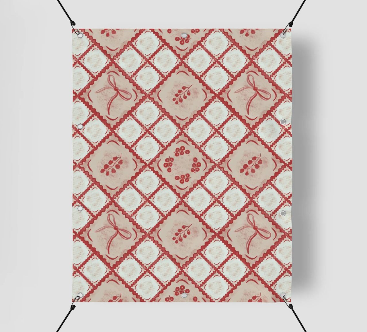 Ravioli Pomodoro Pattern telo in pvc da anisillustration