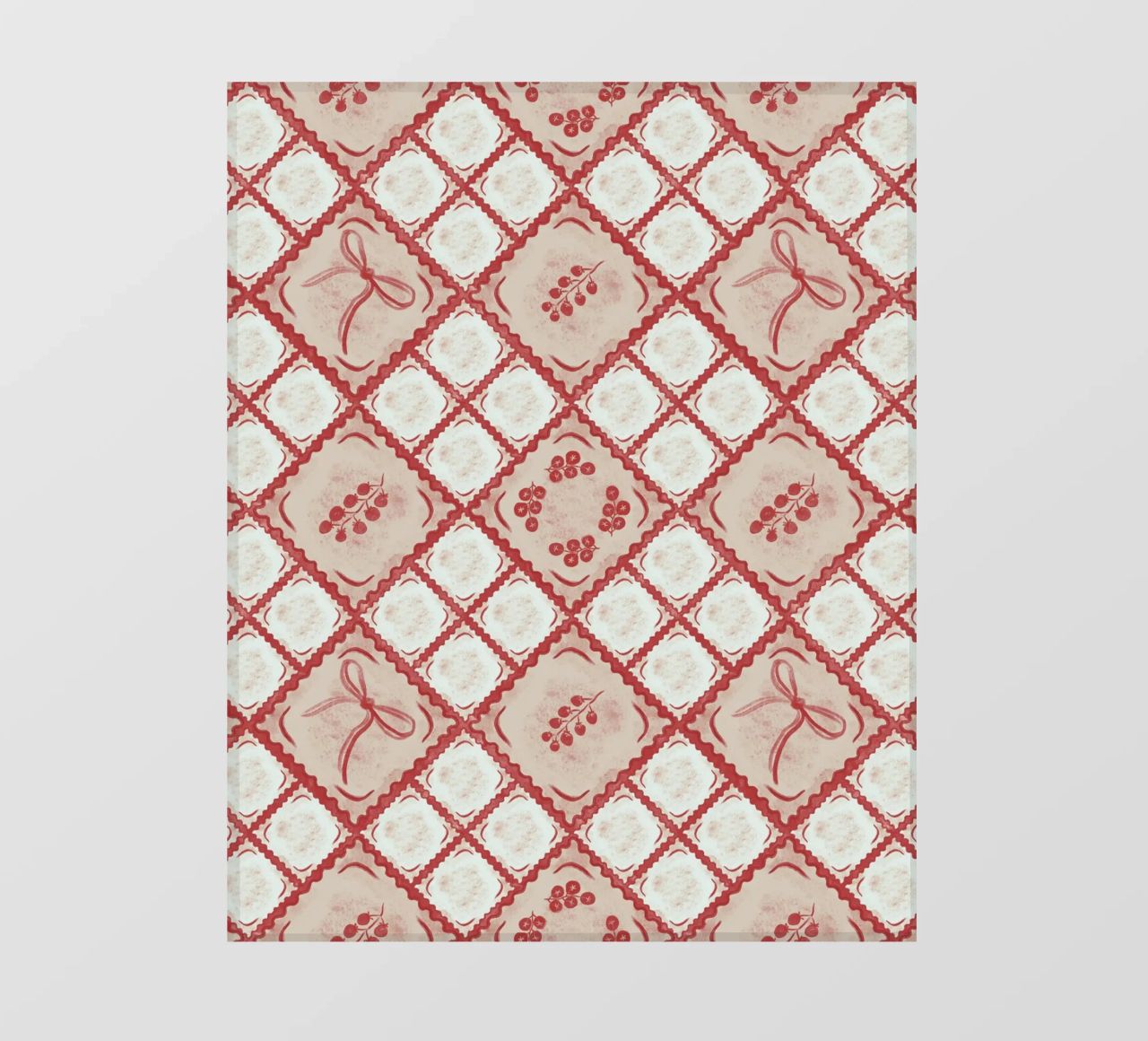 Ravioli Pomodoro Pattern telo in pvc da anisillustration