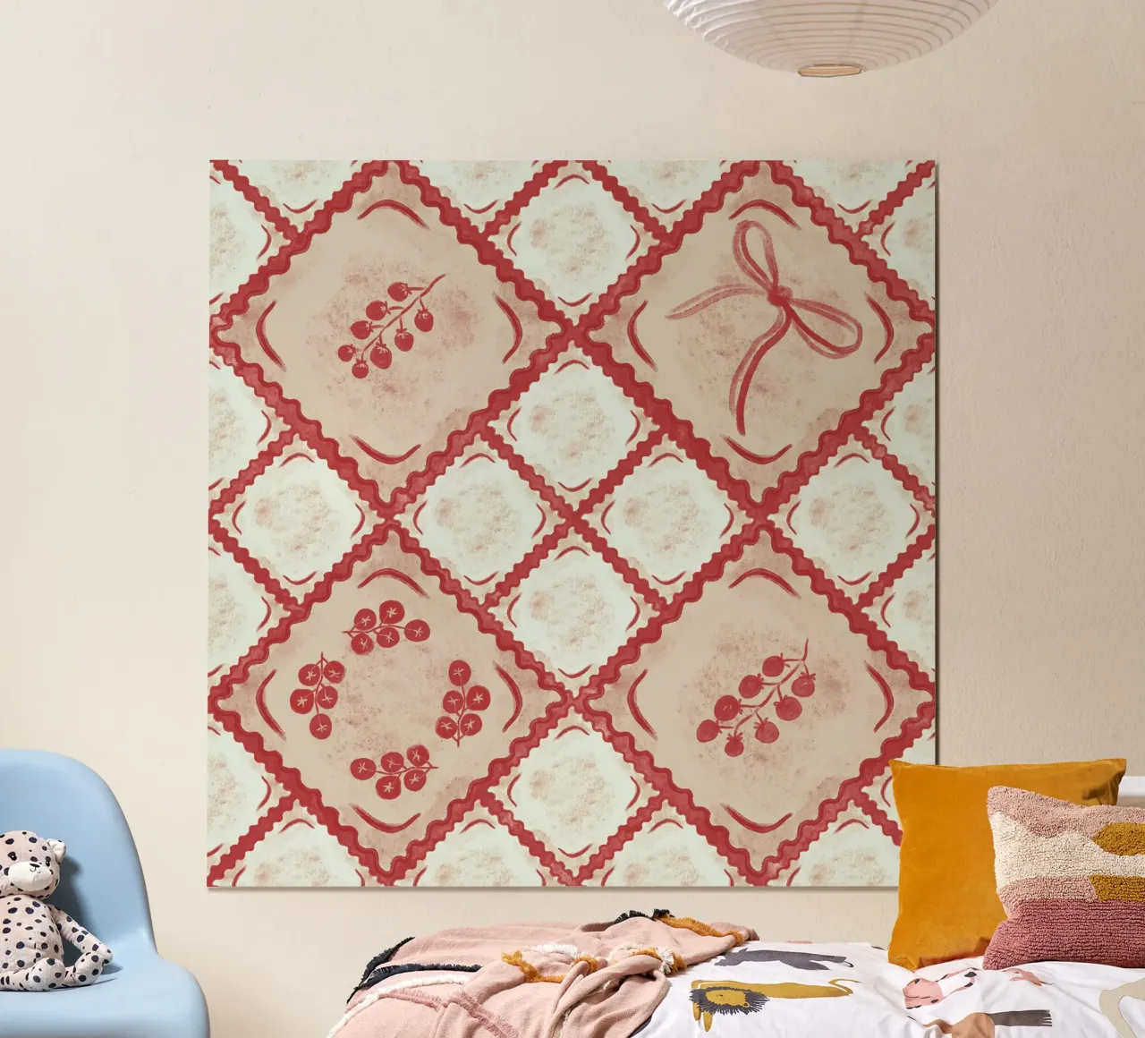 Ravioli Pomodoro Pattern hahnemühle de anisillustration