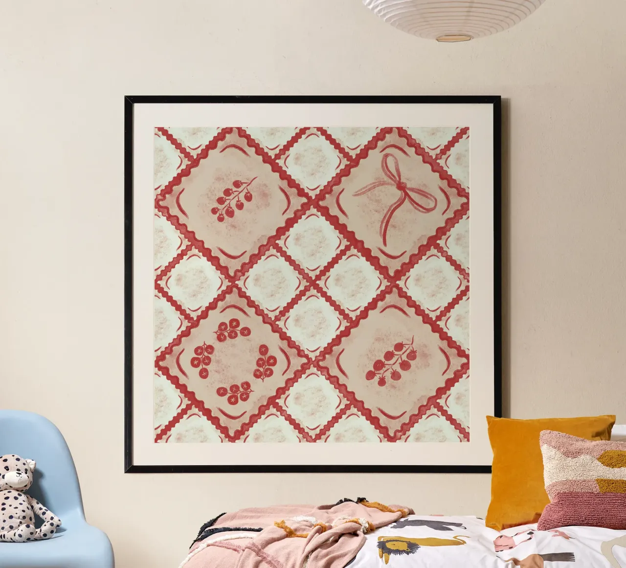 Ravioli Pomodoro Pattern hahnemühle de anisillustration