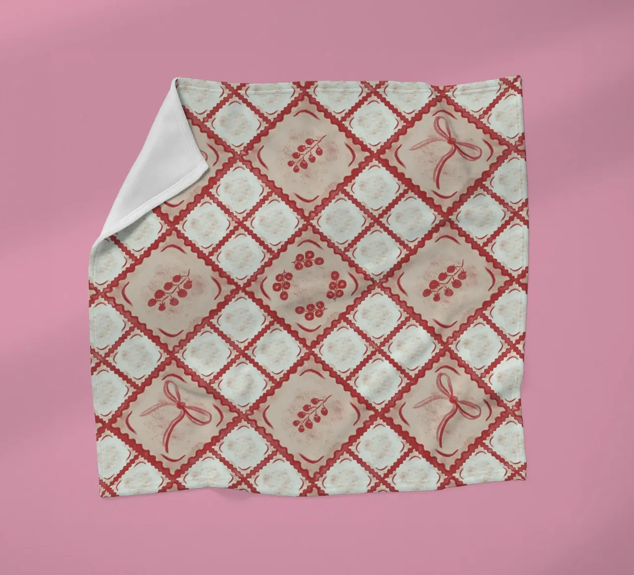 Ravioli Pomodoro Pattern coperta in pile da anisillustration