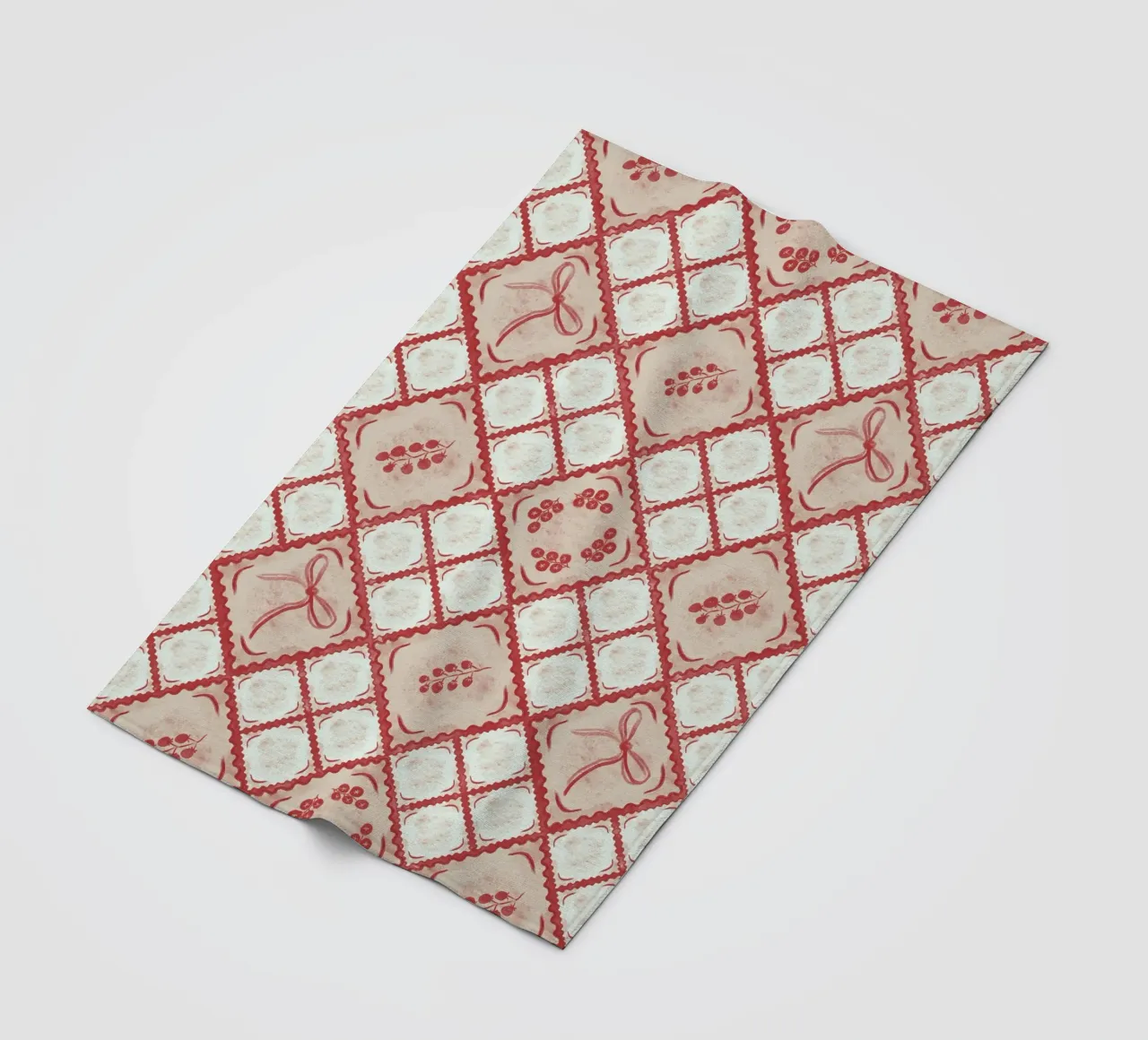 Ravioli Pomodoro Pattern coperta in pile da anisillustration
