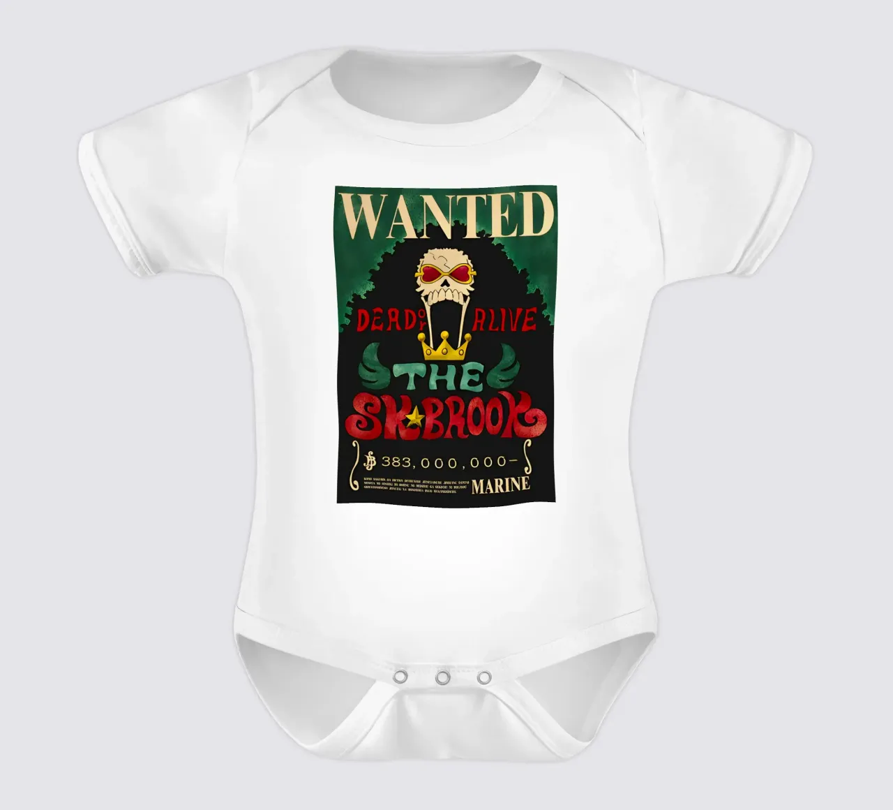 One Piece Wanted body neonato maniche corte da CreativeStudio