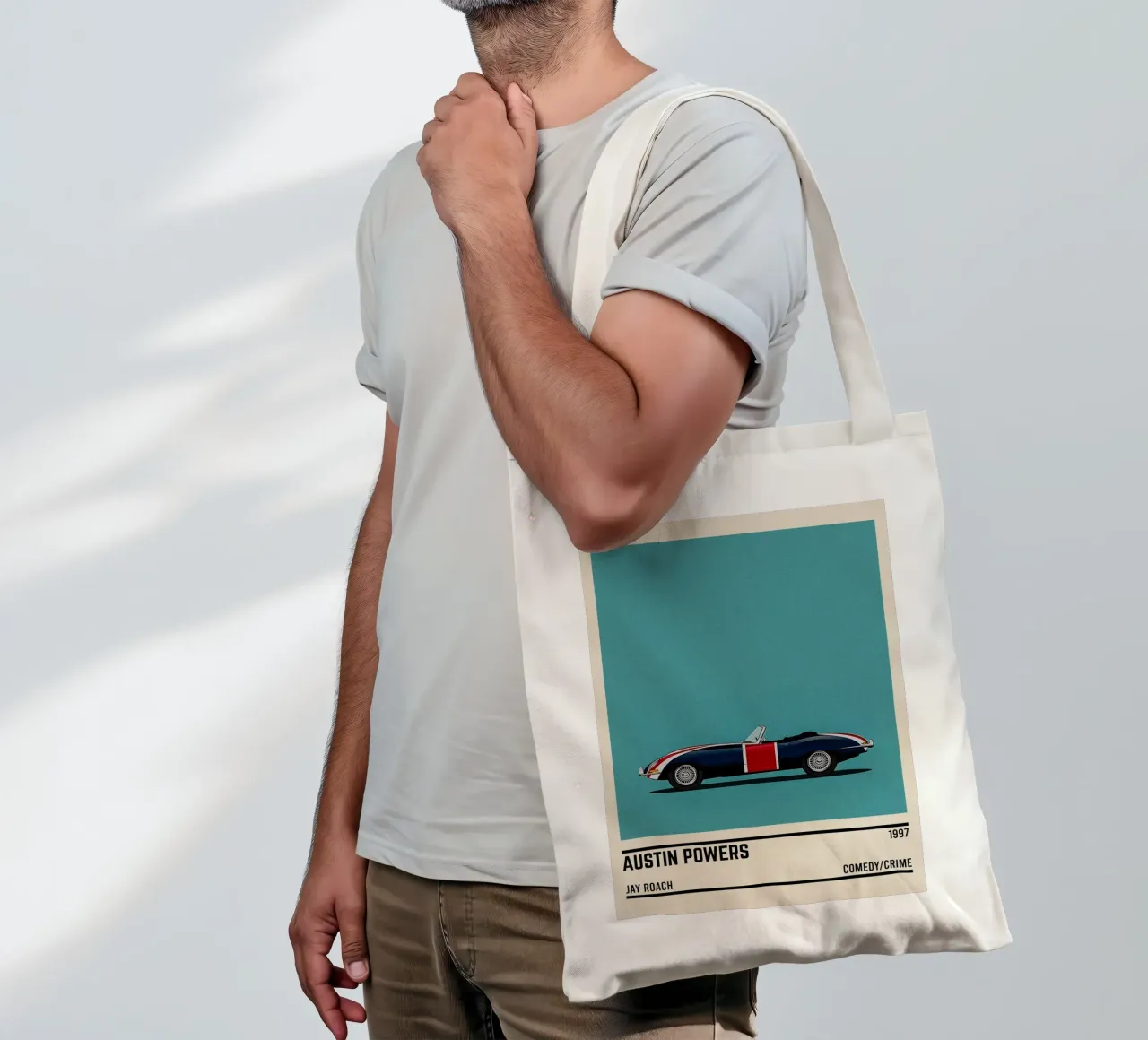 Austin Powers car borsa in juta da TheArtstudio