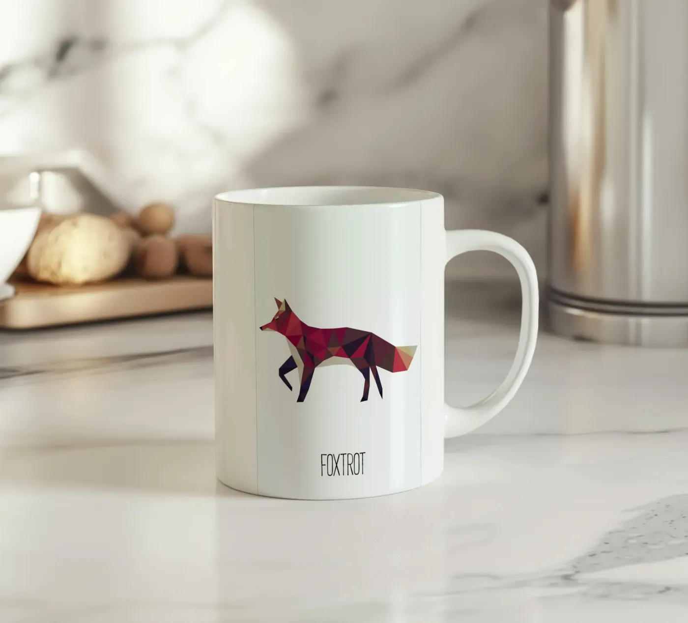 Foxtrot ceramic mug by Sabrina Ziegenhorn