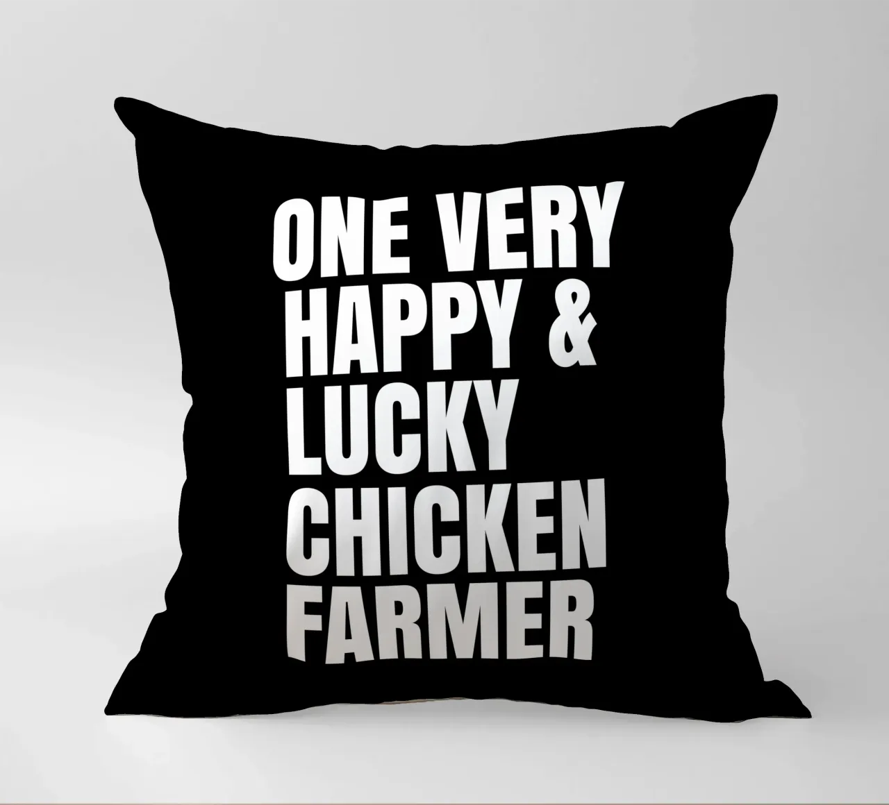 One very happy and lucky chicken farmer cuscino da happieeagle