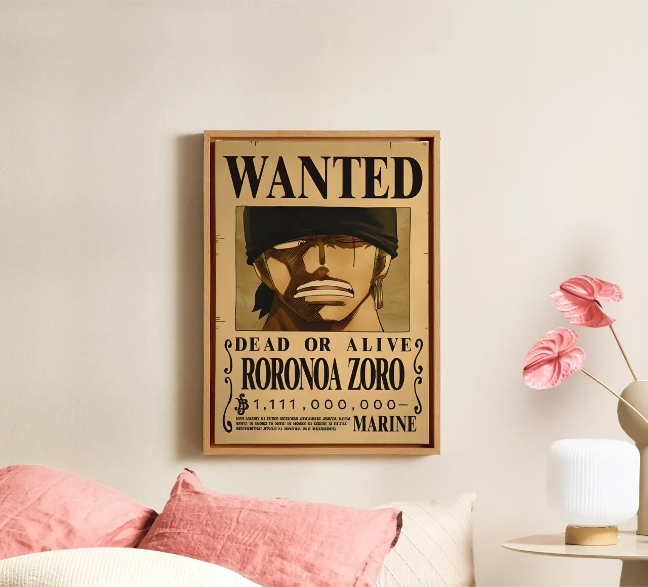 Roronoa Zoro canvas with Floater frame by CreativeStudio