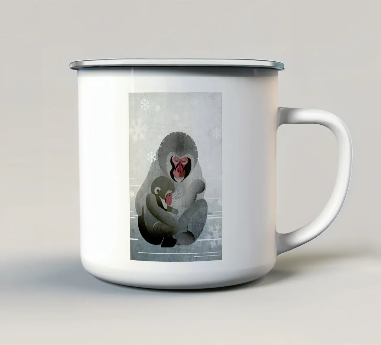 Makaken tazza in smalto da Sabrina Ziegenhorn