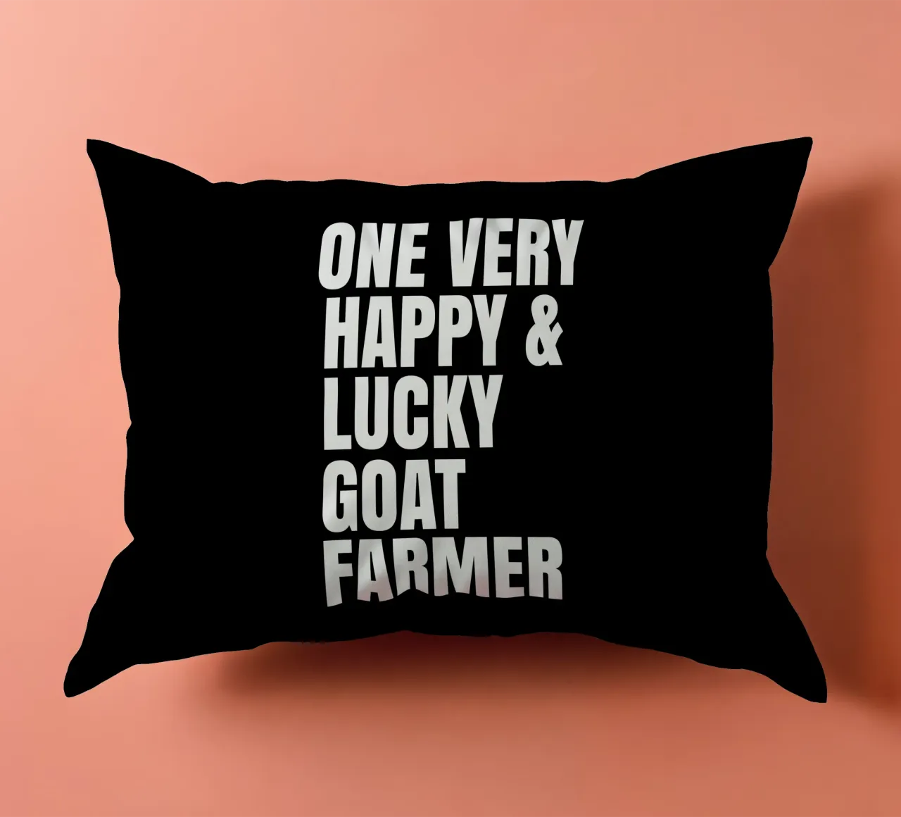One very happy and lucky goat farmer cuscino da happieeagle