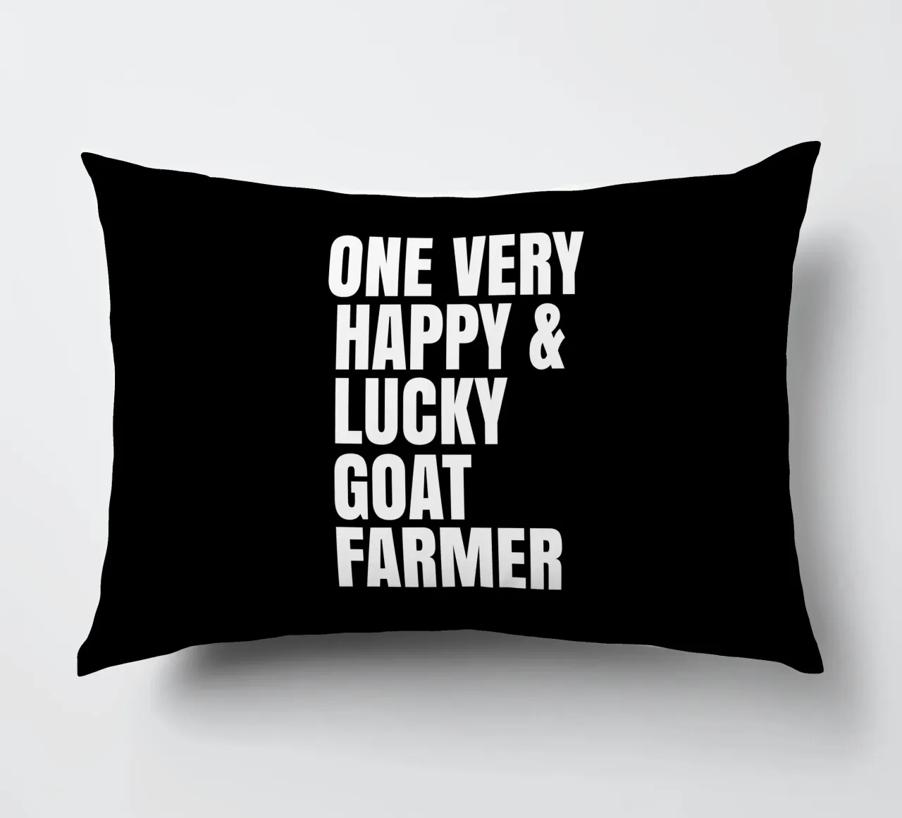 One very happy and lucky goat farmer cuscino da happieeagle