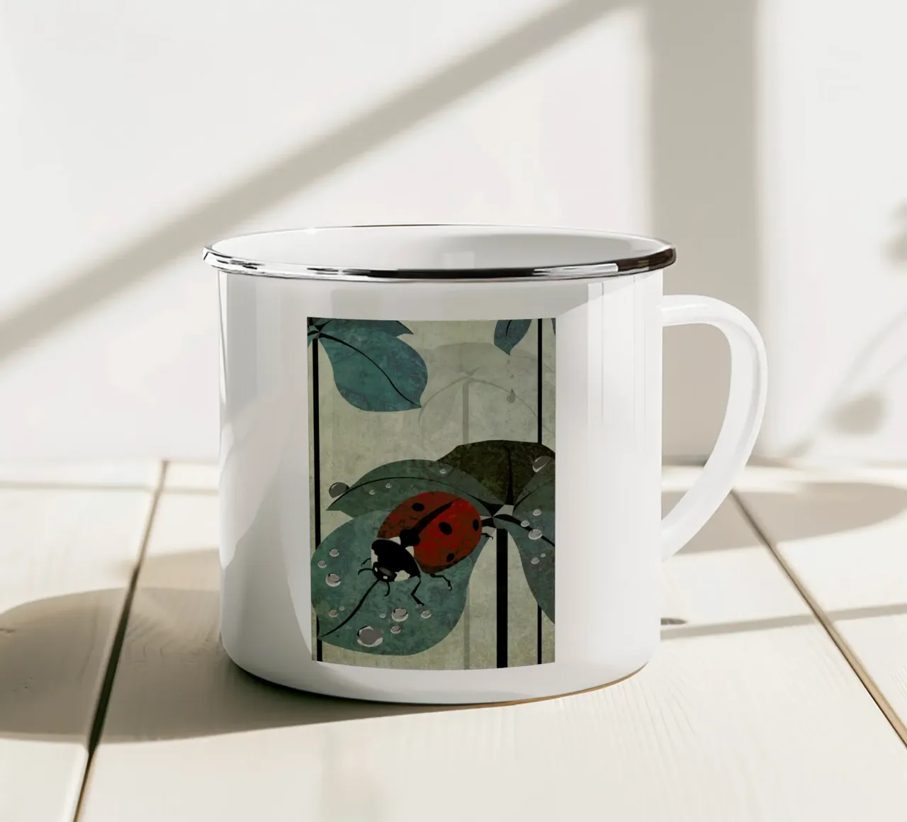 Marienkäfer enamel mug by Sabrina Ziegenhorn