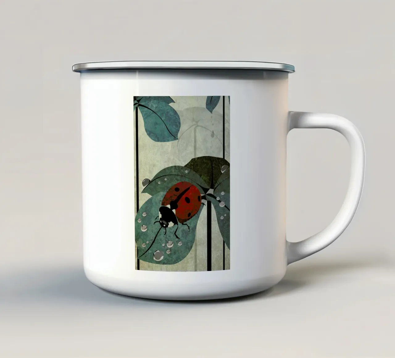 Marienkäfer enamel mug by Sabrina Ziegenhorn