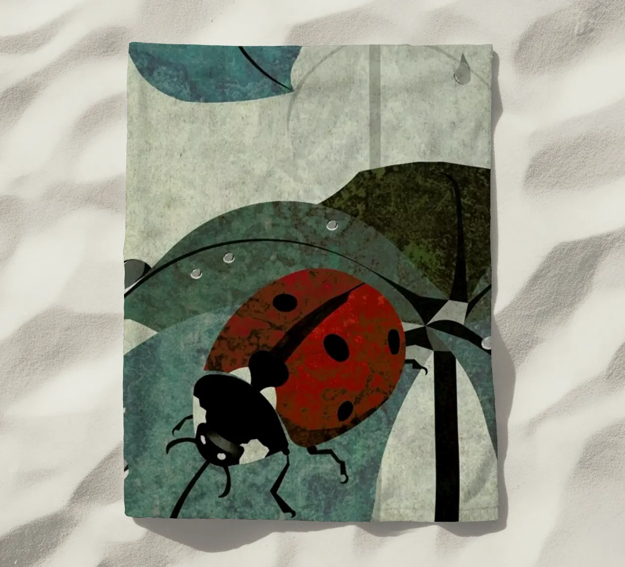 Marienkäfer beach towel by Sabrina Ziegenhorn