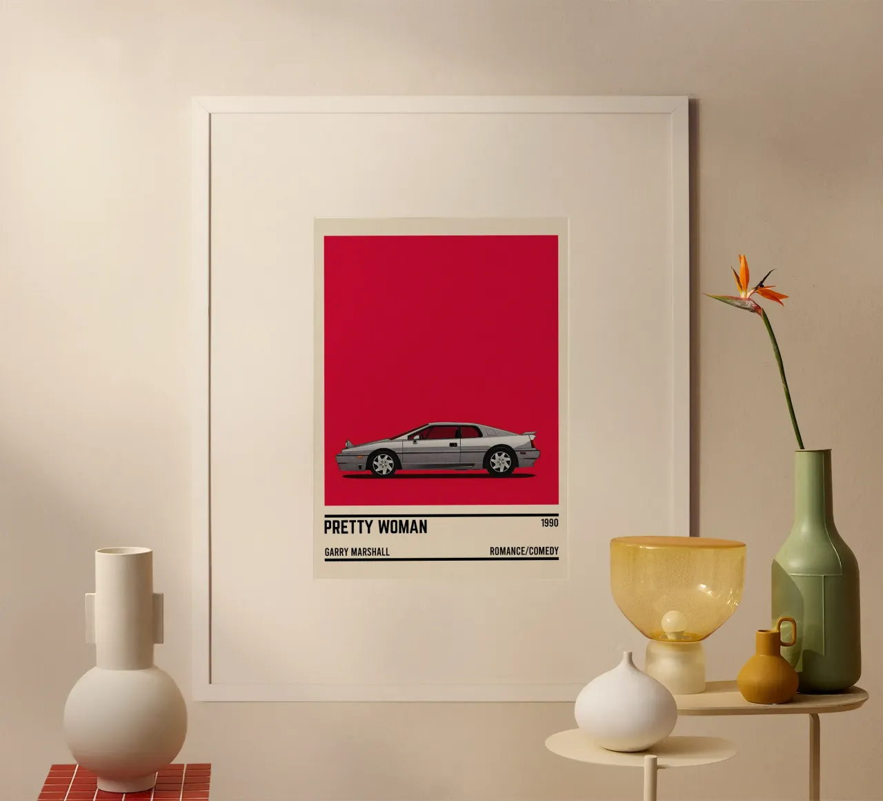Pretty Woman movie car poster avec cadre en plastique de TheArtstudio