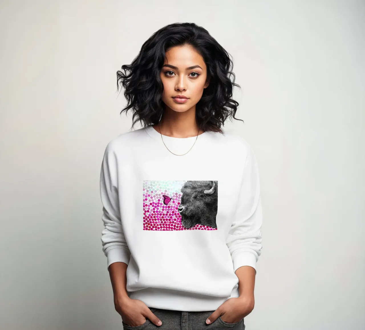 Bison and Butterfly felpa da Eric Fan