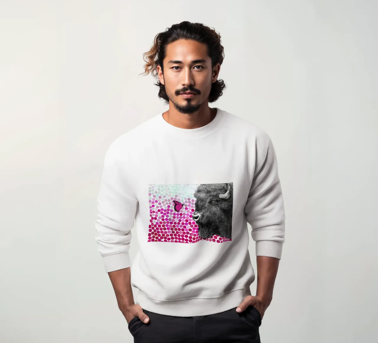 Bison and Butterfly felpa da Eric Fan